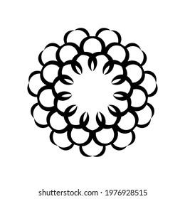 Decorative ornaments in the shape of a flower. Good for logos, prints and postcards. Isolated on white background. Vector illustration