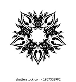 Decorative ornaments in the shape of a flower. Mandala Good for menus, tattoos, prints and postcards. Vector illustration