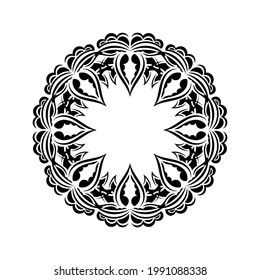 Decorative ornaments in the shape of a flower. Mandala Good for logos, tattoos, prints and postcards. Isolated on white background. Vector illustration