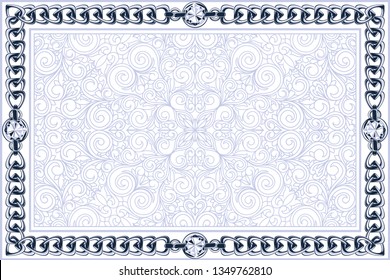 Decorative ornate design with chain links and diamonds