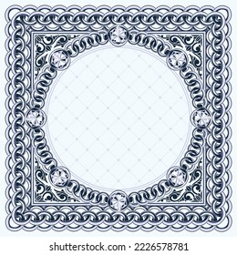 Decorative ornate design with chain links and diamonds