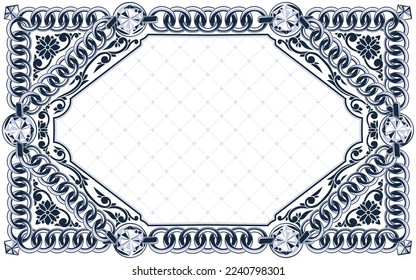 Decorative ornate design with chain links and diamonds