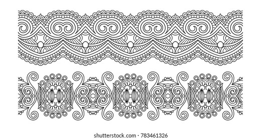 decorative ornate design stripe pattern, ethnic floral seamless wallpaper, vector illustration