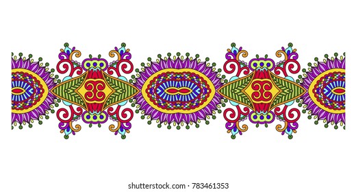 decorative ornate design stripe pattern, ethnic floral seamless wallpaper, vector illustration
