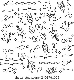 Elementos orgánicos decorativos y distintivos
Enorme colección o conjunto de elementos decorativos vectoriales para el diseño