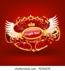 Decorative ornate golden vector frame.