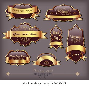 Decorative ornate golden vector frames