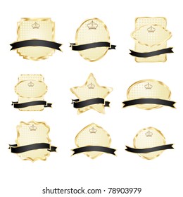 Decorative ornate golden vector frames