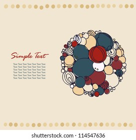 Decorative ornate greeting card. Abstract round elements for design with place for text