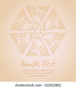 Decorative ornate illustrated template for design greeting cards. Curly hand drawn ornamental illustration and place for your text