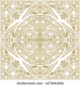 Decorative ornate monochrome retro design background