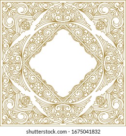 Decorative ornate monochrome retro design background