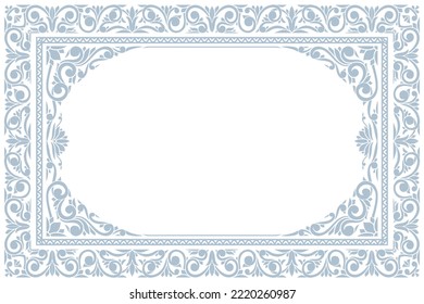 Decorative ornate monochrome retro design blank frame