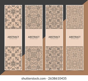 Decorative Ornate Pattern Vertical Banners with Empty Space for Text Template