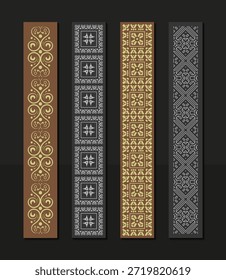 Banner decorativo ornamentado com padrão vertical com estilo e cor diferentes