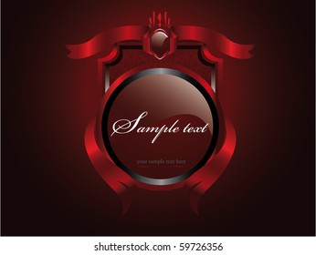 Decorative ornate red vector frame