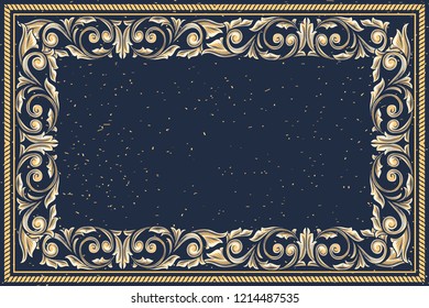 Decorative ornate retro design blank frame