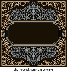 Decorative ornate retro design blank card