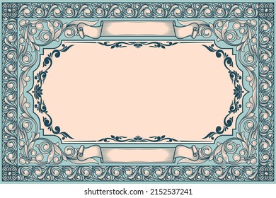 Decorative ornate retro design blank frame