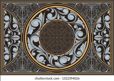 Decorative ornate retro design card