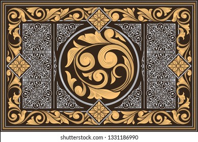 Decorative ornate retro design card