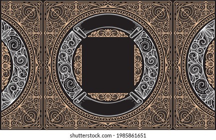 Decorative ornate retro design card template