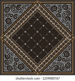 Decorative ornate retro design frame