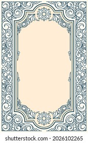 Decorative ornate retro floral blank card