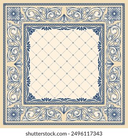 Decorative ornate retro floral blank card