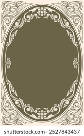 Decorative ornate retro floral blank frame template