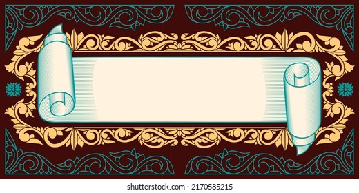 Decorative ornate vintage blank scroll 
