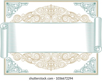 Decorative ornate vintage design card