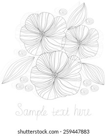 decorative outline drawing black and white colors