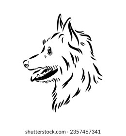 Decorative outline portrait of Dog Australian Terrier, vector