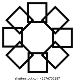 Decorative outlined ornament shape pattern graphic element. Illustration or ornamental pattern shape design.