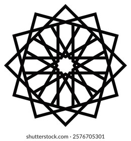 Decorative outlined ornament shape pattern graphic element. Illustration or ornamental pattern shape design.