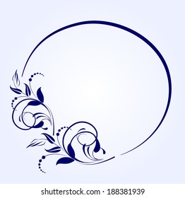 Decorative oval frame - element for design in vintage style