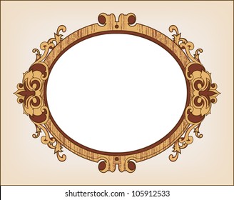 Decorative oval vintage frame