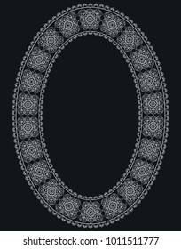 decorative oval vintage frame on a black  background