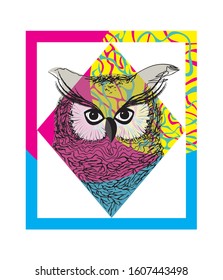 Decorative owl in abstract style