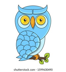 Decorative Owl Isolated On White Background Suitable For Greeting Card, Poster Or T-shirt Printing.