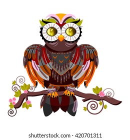 decorative owl on a white background
