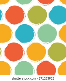 Decorative paint pattern with drawn circles. Seamless bright texture
