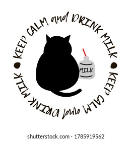 Decorative painted cats. KEEP CALM. Cute cartoon. Vector illustration for web design or print.