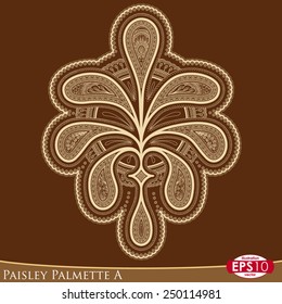 Decorative paisley palmette pattern.