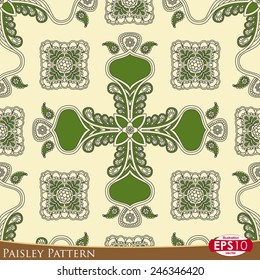 Decorative paisley seamless pattern.