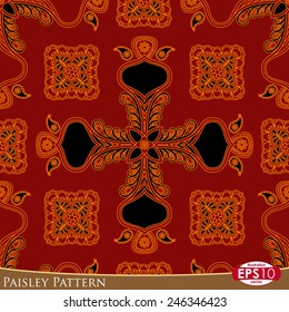 Decorative paisley seamless pattern.