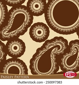Decorative paisley seamless pattern.