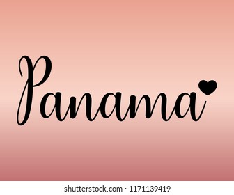 Decorative Panama Text, Black and Pink Design