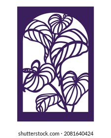 Decorative panel with Anthurium flowers. Use as decorative lattices, covers, or in postcard designs.